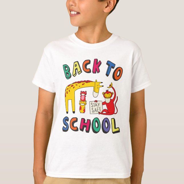 Zurück zur Schule - Bleibe Sicherheit T-Shirt (Vorderseite)