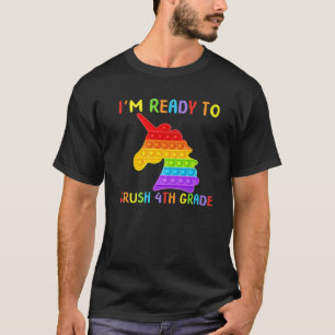 Zurück zur Schule Brei Vierte Klasse Einhorn Pop i T-Shirt