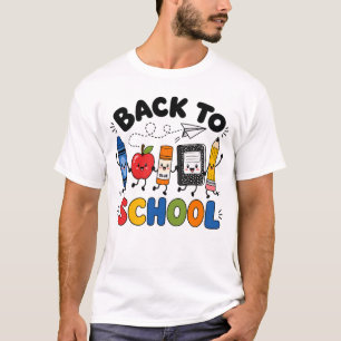 Zurück zur Schule Buntstift Apple Bleistift Notizb T-Shirt