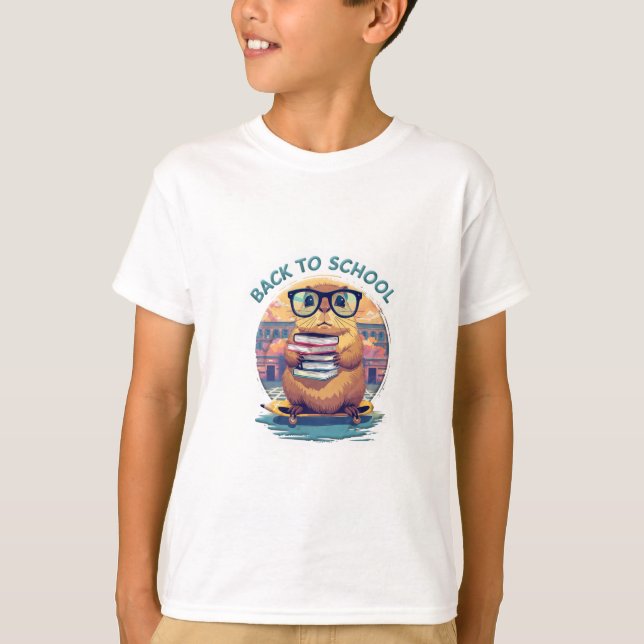 Zurück zur Schule Capybara - Süße Tier T-Shirt (Vorderseite)