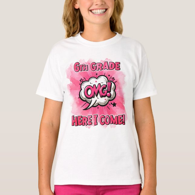Zurück zur Schule Comic der 6. Klasse T-Shirt (Vorderseite)