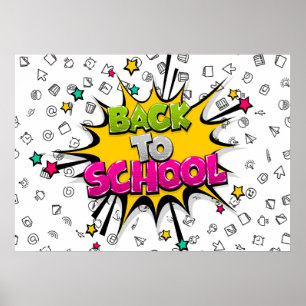 Zurück zur Schule Comic Pop Art Poster