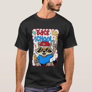 Zurück zur Schule Cooler Waschbär Lustiger erster  T-Shirt
