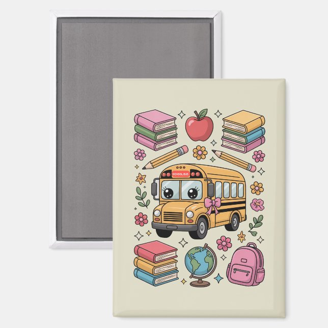 Zurück zur Schule Coquette Lehrer Kindergarten Pre Magnet (Vorderseite/Rückseite)