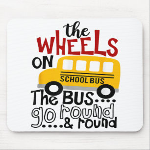 Zurück zur Schule Die RÄDER auf dem BUS-Kleinkind  Mousepad