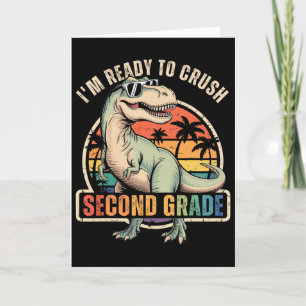 Zurück zur Schule Dinosaurier-Junge Ich bin bereit Karte