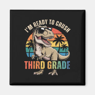 Zurück zur Schule Dinosaurier-Junge Ich bin bereit Magnet