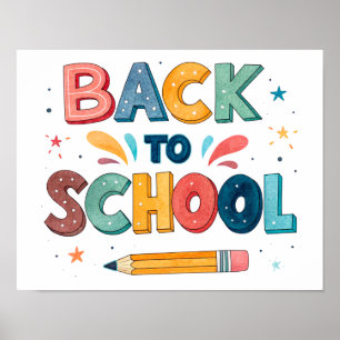 Zurück zur Schule Druckbares Poster Schild