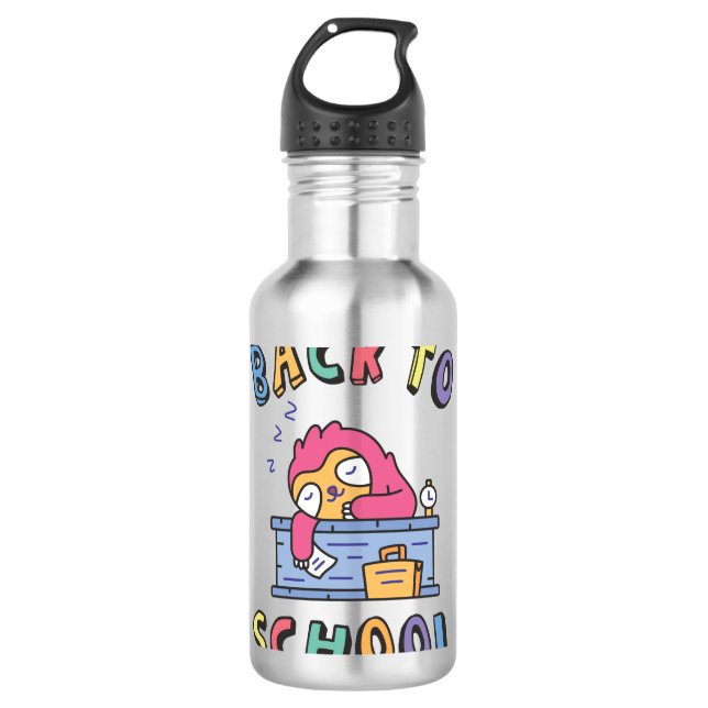 Zurück zur Schule Edelstahlflasche (Vorderseite)