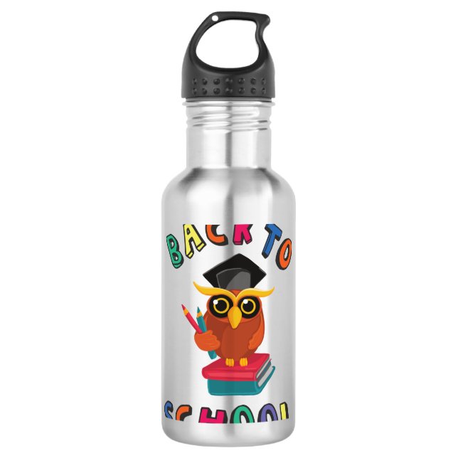 Zurück zur Schule Edelstahlflasche (Vorderseite)