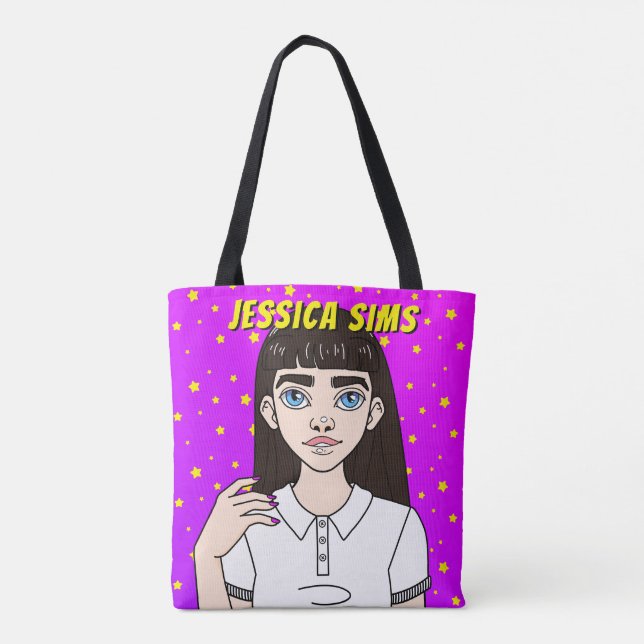 Zurück zur Schule Eigene Teen Mädchen Lila Name Tasche (Rückseite)