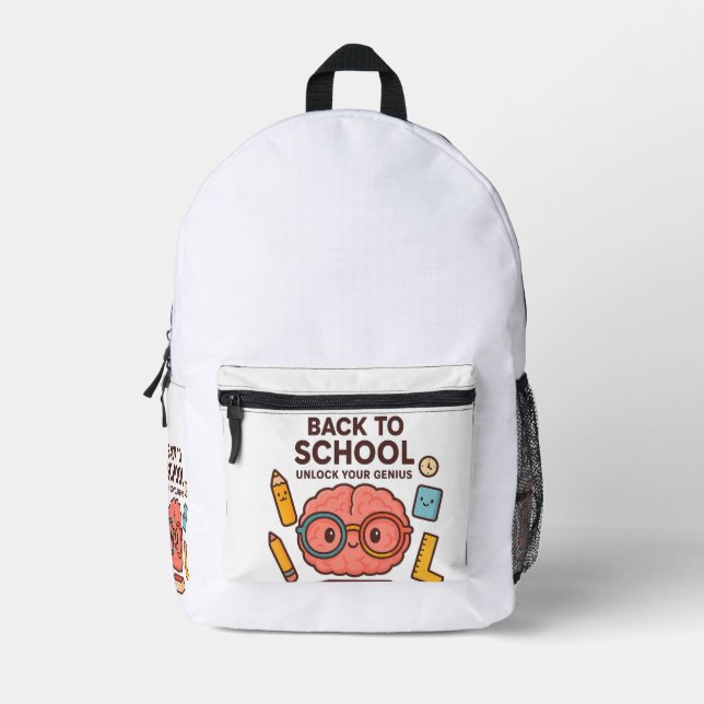 Zurück zur Schule - Entsperren Sie Ihren Genialen  Bedruckter Rucksack (Vorderseite)