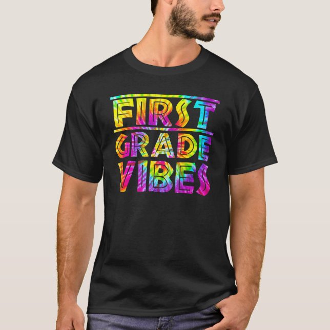 Zurück zur Schule Erste Klasse Vibes Lehrer des er T-Shirt (Vorderseite)