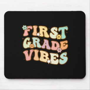 Zurück zur Schule Erste Klasse Vibes Retro Lehrer Mousepad
