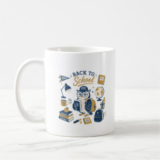 Zurück zur Schule Eule Retro Kaffeetasse