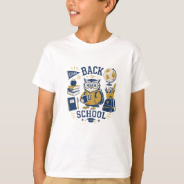 Zurück zur Schule Eule Schulmaterial T-Shirt