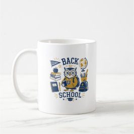 Zurück zur Schule Eule Vintage Ästhetik Kaffeetasse
