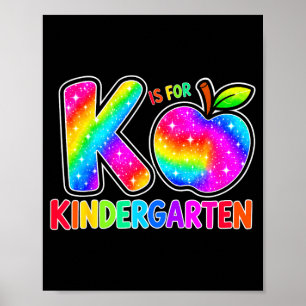 Zurück zur Schule f ist für Kindergarten Regenboge Poster