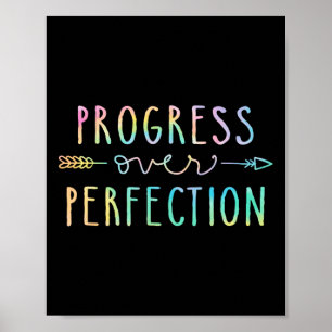 Zurück zur Schule Fortschritt statt Perfektion Mot Poster