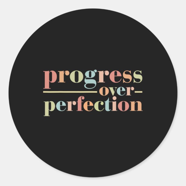 Zurück zur Schule Fortschritt über Perfektion Vint Runder Aufkleber (Vorderseite)