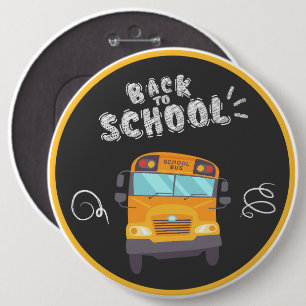 "Zurück zur Schule" Fun Chalkboard & School Bus Button