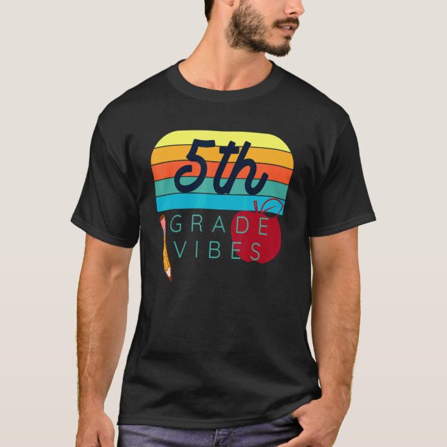 Zurück zur Schule Fünfte Klasse Lehrer Kinder Fünf T-Shirt (Vorderseite)