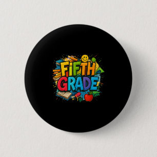 Zurück zur Schule Fünfte Klasse Team glücklich ers Button