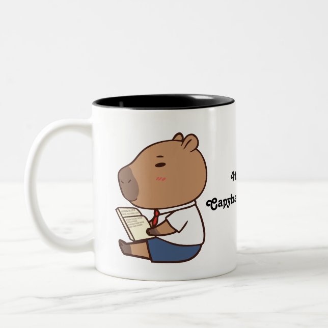 Zurück zur Schule Funny Capybara Tasse | Niedliche (Links)