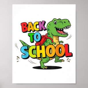 Zurück zur Schule Funny Colorful Dinosaurier Carto Poster