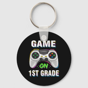 Zurück zur Schule Game On 1. Klasse Lustiger Gamer Schlüsselanhänger
