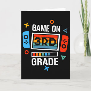 Zurück zur Schule Game On 3. Klasse Lustiger Gamer Karte