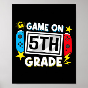 Zurück zur Schule Game On 5. Klasse Lustiger Gamer Poster