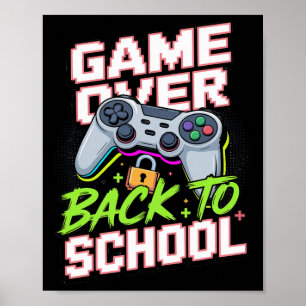 Zurück zur Schule Gamer Controller Cool Lustiger V Poster
