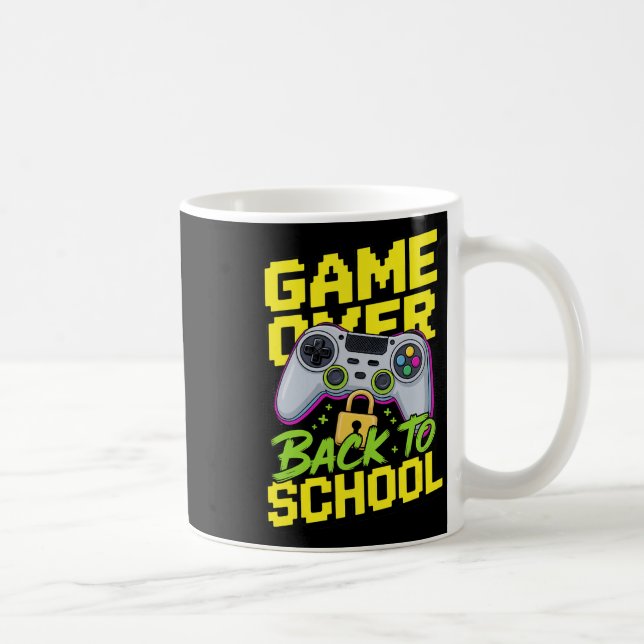 Zurück zur Schule Gamer Controller Lustiger Spruch Kaffeetasse (Rechts)