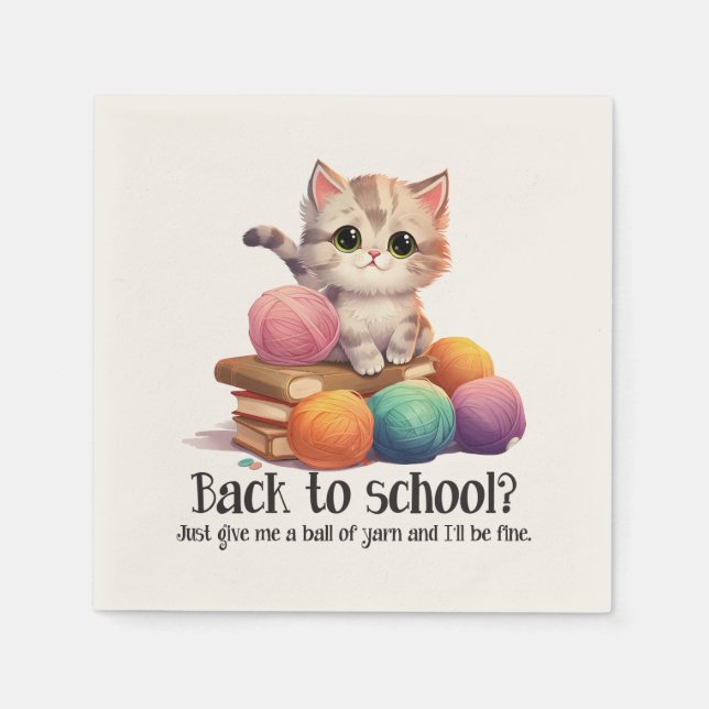 Zurück zur Schule? Gib mir nur Yarn Serviette (Vorderseite)