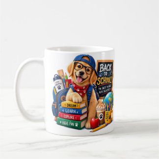 Zurück zur Schule Golden Retriever Lustiger Hund Kaffeetasse