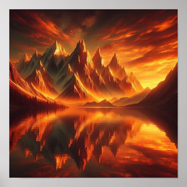 Zurück zur Schule Golden Sunset Mountains Poster (Vorne)