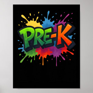 Zurück zur Schule Graffiti Teacher Boy Girl Kind Poster