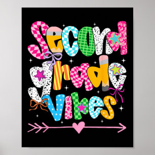 Zurück zur Schule Groovy Lehrer der zweiten Klasse Poster