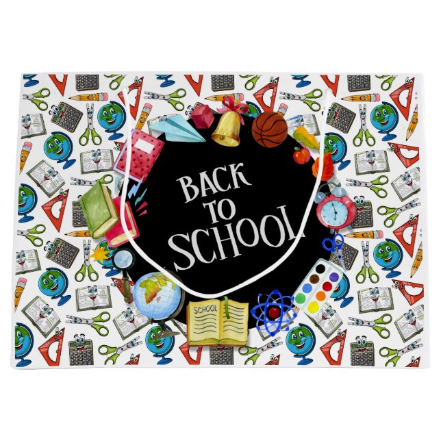 Zurück zur Schule Große Geschenktüte (Vorderseite)