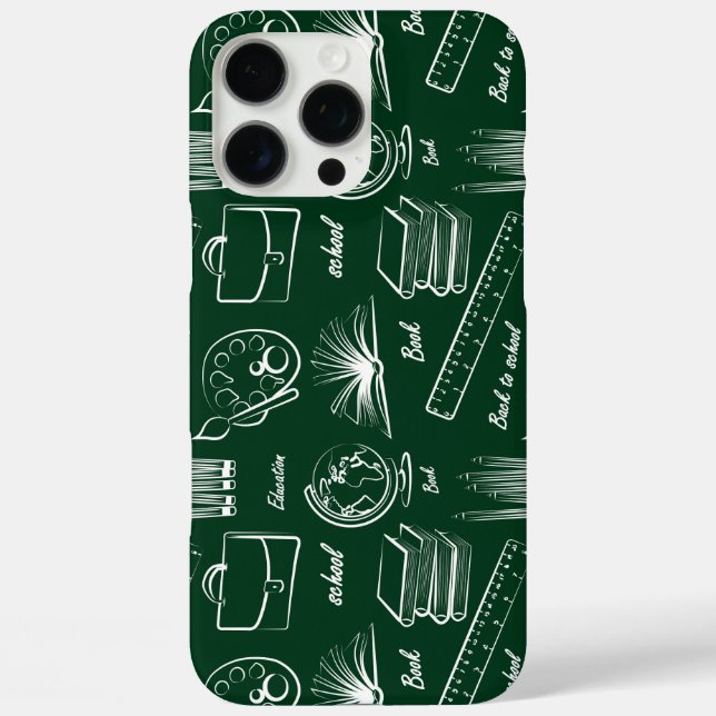Zurück zur Schule - grün weiß iPhone 16 Pro Max Hülle (Rückseite)