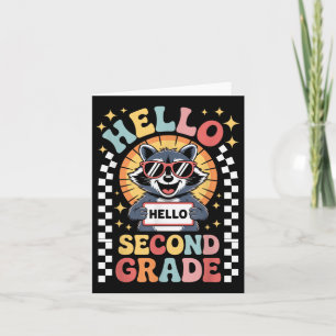 Zurück zur Schule Hallo 2. Klasse Raccoon zweite G Karte
