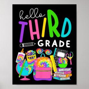Zurück zur Schule Hallo Dritte Klasse für Kinder T Poster