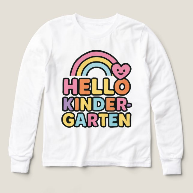 Zurück zur Schule Hallo Kindergarten-Lehrer Kinder (Design Vorderseite)