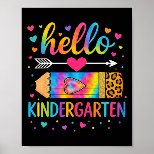 Zurück zur Schule Hallo Kindergarten Leopard Tie D Poster