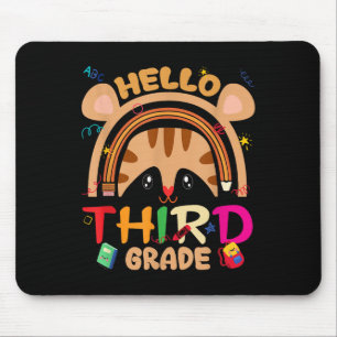 Zurück zur Schule Hallo Rainbow Tiger Boy der drit Mousepad