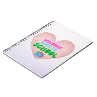 Zurück zur Schule Herz Notizbuch Notizblock