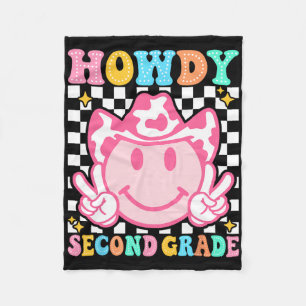 Zurück zur Schule Howdy Zweite Klasse Süßer Cowboy Fleecedecke