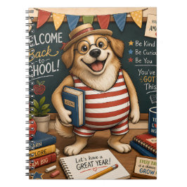 Zurück zur Schule Hund PNG, Süßes Lehrer-Hund-Desi Notizblock