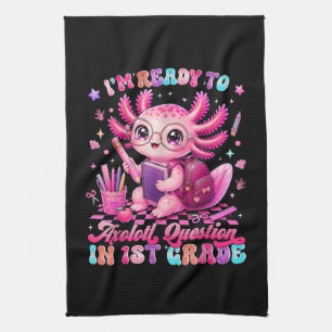 Zurück zur Schule Ich bin bereit, Axolotl-Fragen z Geschirrtuch